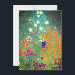 Gustav Klimt Flower Garden Einladung<br><div class="desc">Karte mit Gustav Klimts Ölgemälde Blumengarten (1906). Ein schöner Garten mit lila, roten, weißen, blauen und orangefarbenen Blume. Ein großartiges Geschenk für Jugendliche und österreichische Kunstliebhaber.</div>