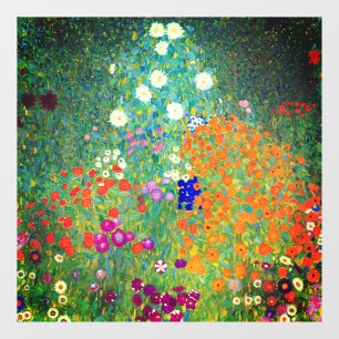 Gustav Klimt Flower Garden Fensteraufkleber