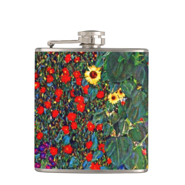 Gustav Klimt Flower Garden Flachmann (Vorderseite)