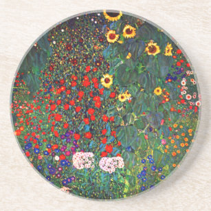 Gustav Klimt Flower Garden Getränkeuntersetzer