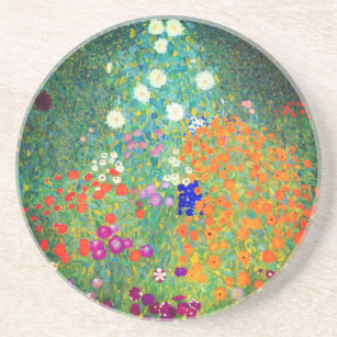 Gustav Klimt Flower Garden Getränkeuntersetzer