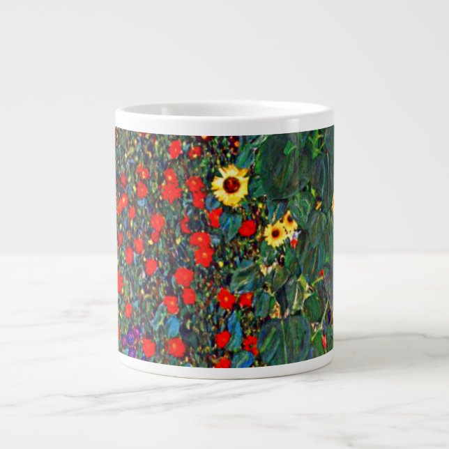 Gustav Klimt Flower Garden Jumbo-Tasse (Vorderseite)