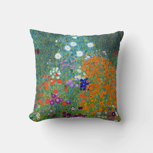 Gustav Klimt Flower Garden Kissen (Vorderseite)
