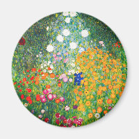 Gustav Klimt Flower Garden Magnet