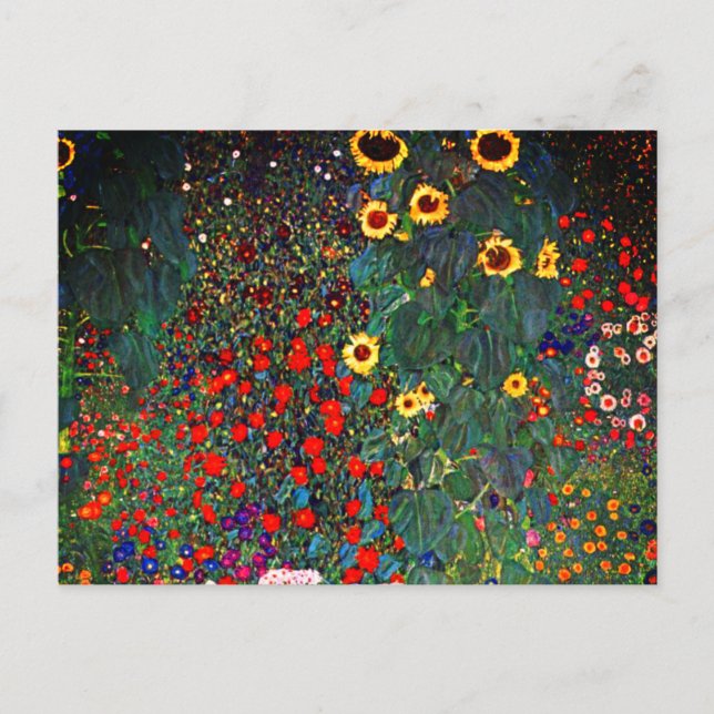 Gustav Klimt Flower Garden Postkarte (Vorderseite)
