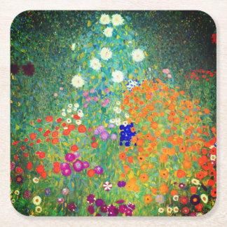 Gustav Klimt Flower Garden Rechteckiger Pappuntersetzer