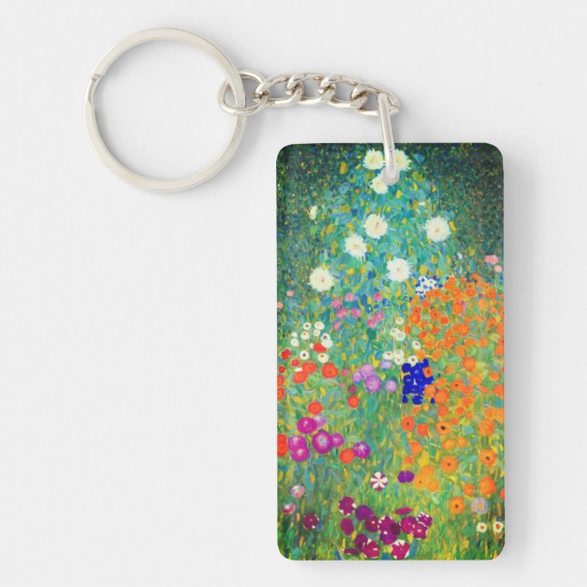 Gustav Klimt Flower Garden Schlüsselanhänger (Vorderseite)