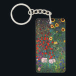 Gustav Klimt Flower Garden Schlüsselanhänger<br><div class="desc">Schlüsselanhänger mit Gustav Klimts Ölgemälde Farm Garden mit Sonnenblumen (1907). Ein wunderschöner Garten mit Sonnenblumen und exquisiten blauen,  roten,  lila,  rosa und weißen Blume. Ein großartiges Geschenk für Jugendliche und österreichische Kunstliebhaber.</div>