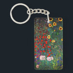 Gustav Klimt Flower Garden Schlüsselanhänger<br><div class="desc">Schlüsselanhänger mit Gustav Klimts Ölgemälde Farm Garden mit Sonnenblumen (1907). Ein wunderschöner Garten mit Sonnenblumen und exquisiten blauen,  roten,  lila,  rosa und weißen Blume. Ein großartiges Geschenk für Jugendliche und österreichische Kunstliebhaber.</div>