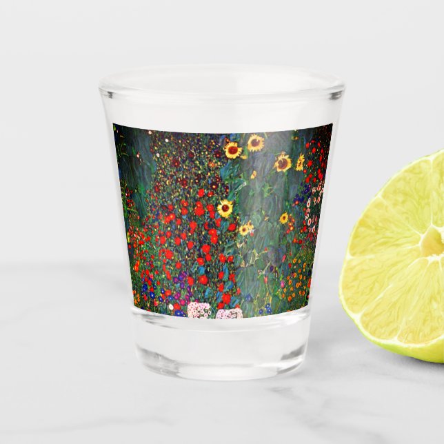 Gustav Klimt Flower Garden Schnapsglas (Vorderseite)