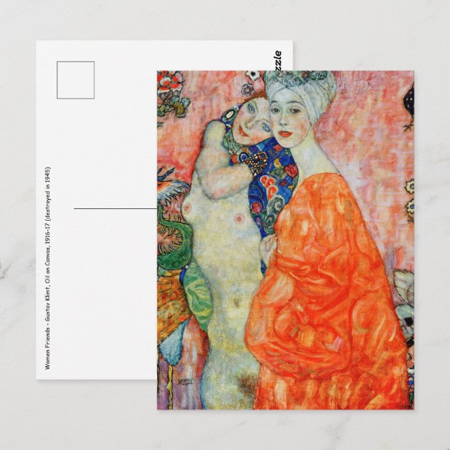 Gustav Klimt - Frauenfreunde Postkarte (Vorne/Hinten)