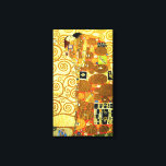 Gustav Klimt Fulfillment Leinwand Poster<br><div class="desc">Gustav Klimt Fulfilment Leinwand Poster. Frieze von 1909. Fulfillment wurde während der goldenen Phase von Klimt abgeschlossen und verfügt über ein umarmendes Paar, das sich unter einem gemusterten Steppchen mit Spiralen, Augen, Vögeln, Fischen und anderen Formen unter sich hält. Im Hintergrund der Arbeit befinden sich die Bronzegeister, die den berühmten...</div>