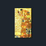 Gustav Klimt Fulfillment Leinwand Poster<br><div class="desc">Gustav Klimt Fulfilment Leinwand Poster. Frieze von 1909. Fulfillment wurde während der goldenen Phase von Klimt abgeschlossen und verfügt über ein umarmendes Paar, das sich unter einem gemusterten Steppchen mit Spiralen, Augen, Vögeln, Fischen und anderen Formen unter sich hält. Im Hintergrund der Arbeit befinden sich die Bronzegeister, die den berühmten...</div>