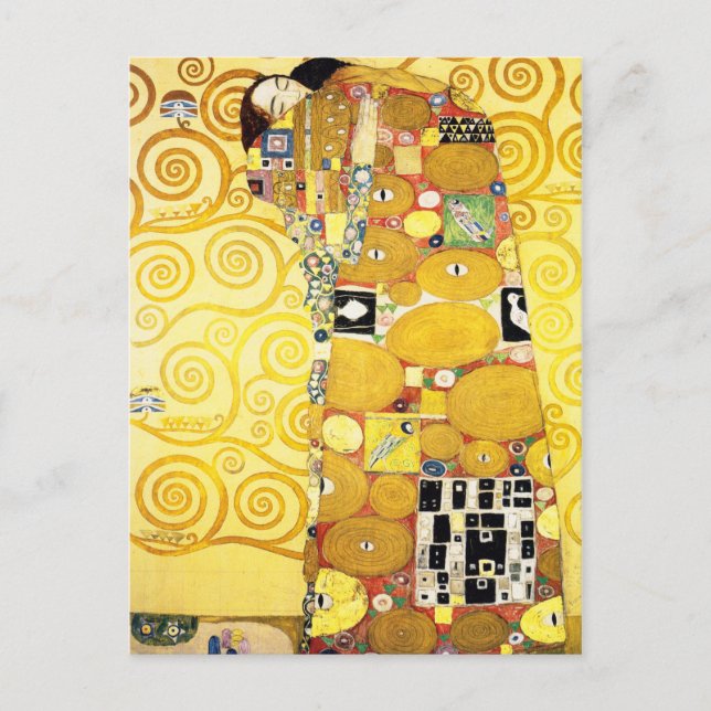 Gustav Klimt Fulfillment Lovers Kunstvoll wandern Postkarte (Vorderseite)