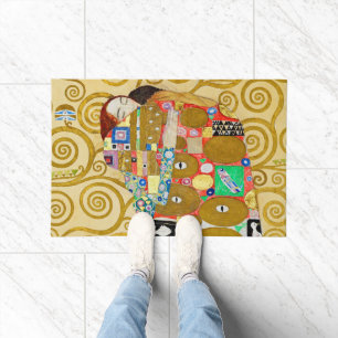 Gustav Klimt Fulfillment Nouveau Couple Fußmatte