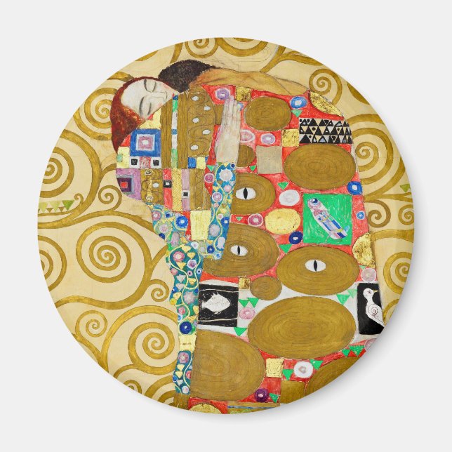 Gustav Klimt Fulfillment Nouveau Couple Magnet (Vorne)