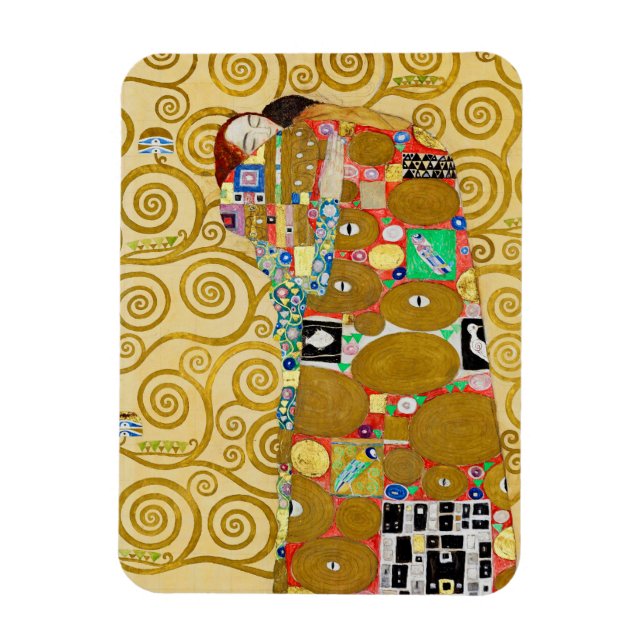 Gustav Klimt Fulfillment Nouveau Couple Magnet (Vertikal)