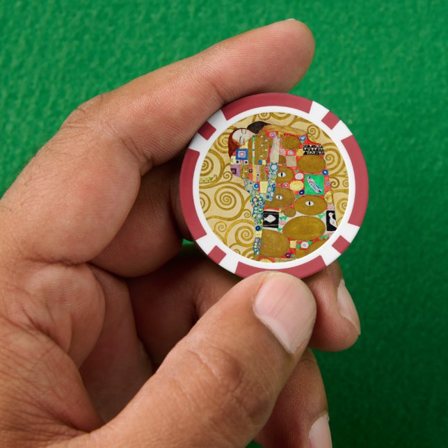Gustav Klimt Fulfillment Nouveau Couple Pokerchips (Hand)