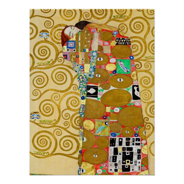 Gustav Klimt Fulfillment Nouveau Couple Poster (Vorderseite)