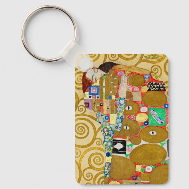 Gustav Klimt Fulfillment Nouveau Couple Schlüsselanhänger (Vorderseite)