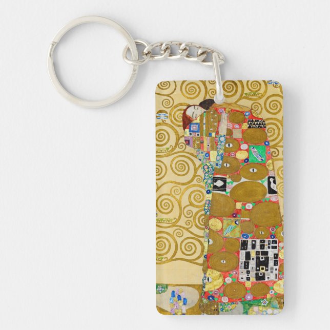 Gustav Klimt Fulfillment Nouveau Couple Schlüsselanhänger (Vorderseite)