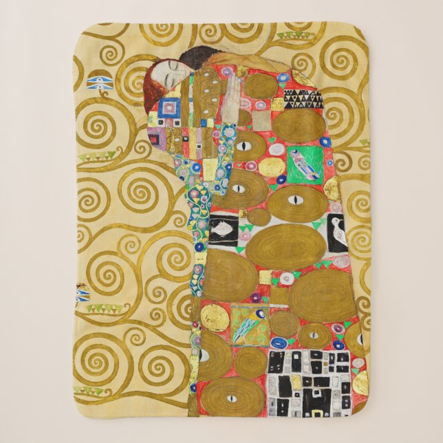 Gustav Klimt Fulfillment Nouveau Couple Sherpadecke (Vorderseite)