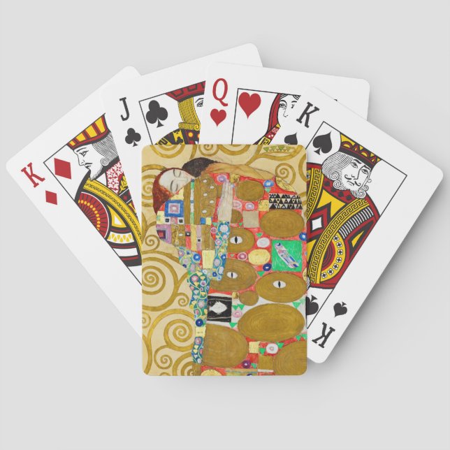 Gustav Klimt Fulfillment Nouveau Couple Spielkarten (Rückseite)