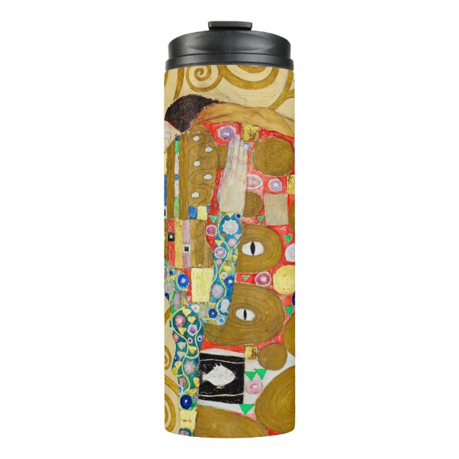 Gustav Klimt Fulfillment Nouveau Couple Thermosbecher (Vorderseite)