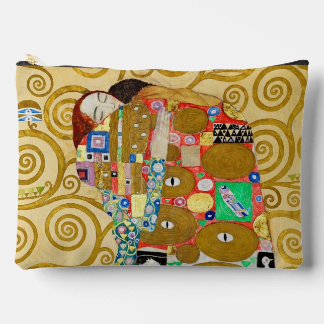 Gustav Klimt Fulfillment Nouveau Couple Zubehörtasche (Vorderseite)