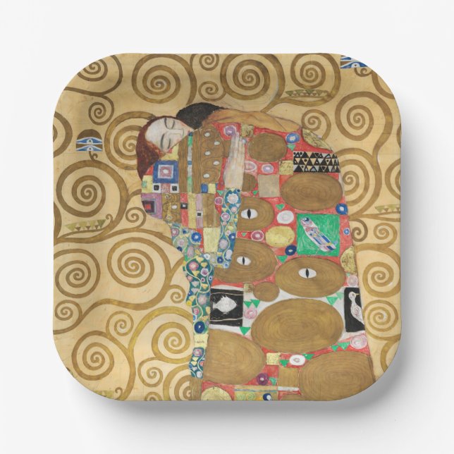 Gustav Klimt - Fulfillment, Stoclet Frieze Pappteller (Vorderseite)