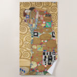 Gustav Klimt - Fulfillment, Stoclet Frieze Strandtuch<br><div class="desc">The Tree of Life,  Stoclet frize,  Fulfilment Lovers - Gustav Klimt,  Pappe,  1909</div>