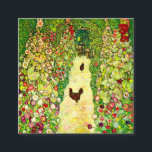 Gustav Klimt Garten mit Hühnern Begleitkarte<br><div class="desc">Umschließungskarten mit dem Ölgemäldegarten von Gustav Klimt (1917). Zwei braune Hühner stehen auf einem Gartenweg. Auf dem Weg blühen schöne rosa,  rote und weiße Blume. Ein großartiges Geschenk für Jugendliche und österreichische Kunstliebhaber.</div>