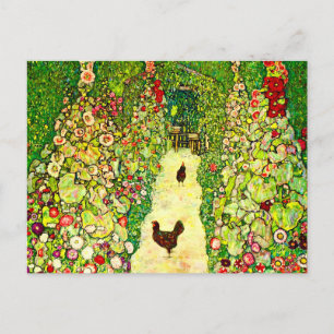 Gustav Klimt Garten mit Hühnern Postkarte