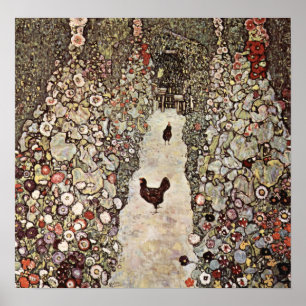 Gustav Klimt Garten mit Roostern Poster