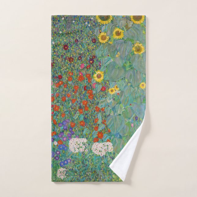 Gustav Klimt - Garten mit Sonnenblumen Badhandtuch Set (Handtuch)