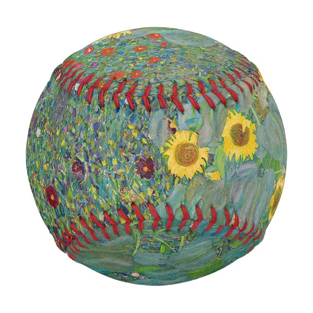 Gustav Klimt - Garten mit Sonnenblumen Baseball (Vorderseite)