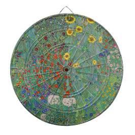 Gustav Klimt - Garten mit Sonnenblumen Dartscheibe