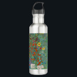 Gustav Klimt - Garten mit Sonnenblumen Edelstahlflasche<br><div class="desc">Garten mit Sonnenblumen / Bauerngarten mit Sonnenblumen - Gustav Klimt in 1905-1906</div>