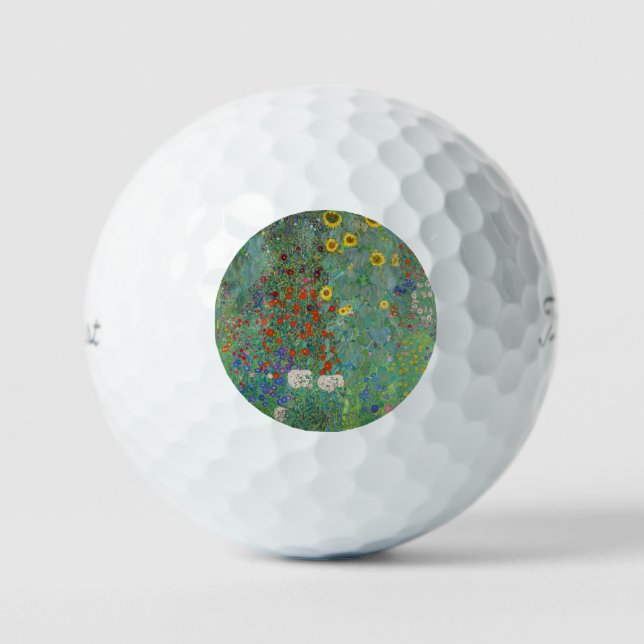 Gustav Klimt - Garten mit Sonnenblumen Golfball (Vorderseite)