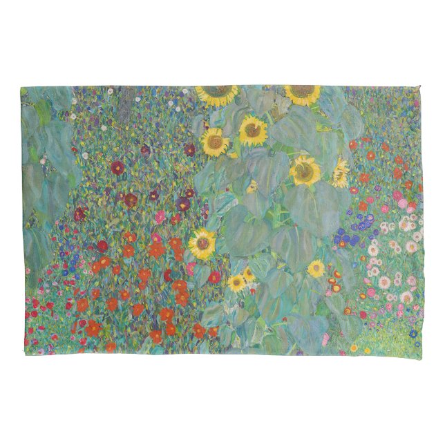 Gustav Klimt - Garten mit Sonnenblumen Kissenbezug (Vorderseite)