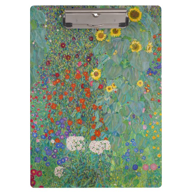 Gustav Klimt - Garten mit Sonnenblumen Klemmbrett (Vorderseite)