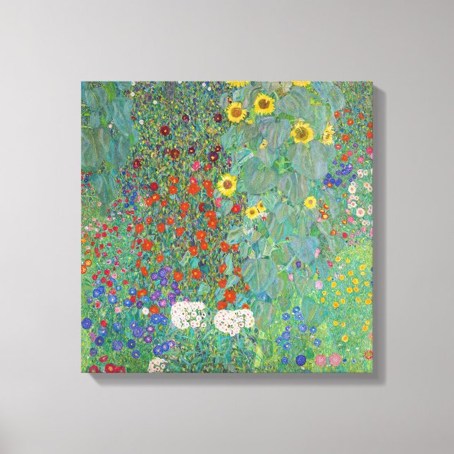 Gustav Klimt - Garten mit Sonnenblumen Leinwanddruck (Vorderseite)