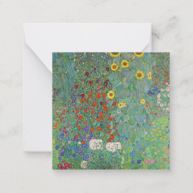 Gustav Klimt - Garten mit Sonnenblumen Mitteilungskarte (Vorderseite)