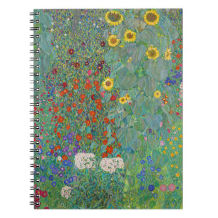 Gustav Klimt - Garten mit Sonnenblumen Notizblock