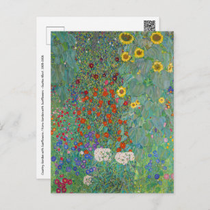 Gustav Klimt - Garten mit Sonnenblumen Postkarte