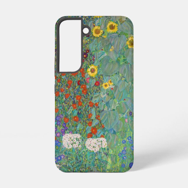 Gustav Klimt - Garten mit Sonnenblumen Samsung Galaxy Hülle (Rückseite)