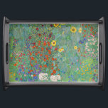 Gustav Klimt - Garten mit Sonnenblumen Serviertablett<br><div class="desc">Garten mit Sonnenblumen / Bauerngarten mit Sonnenblumen - Gustav Klimt in 1905-1906</div>