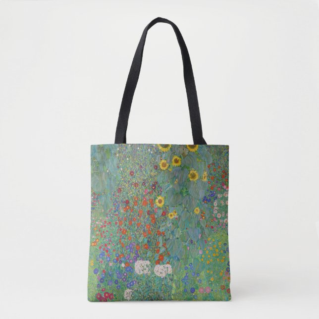 Gustav Klimt - Garten mit Sonnenblumen Tasche (Vorderseite)