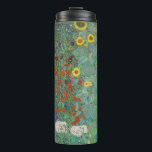 Gustav Klimt - Garten mit Sonnenblumen Thermosbecher<br><div class="desc">Garten mit Sonnenblumen / Bauerngarten mit Sonnenblumen - Gustav Klimt in 1905-1906</div>
