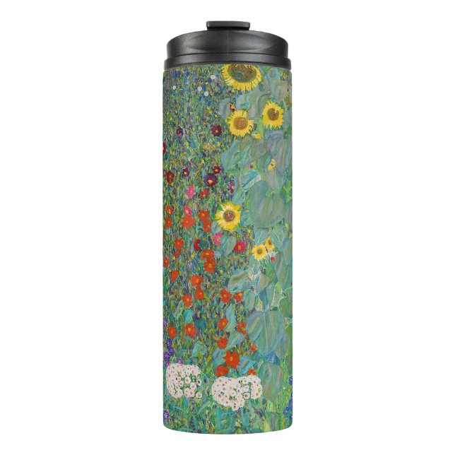 Gustav Klimt - Garten mit Sonnenblumen Thermosbecher (Vorderseite)